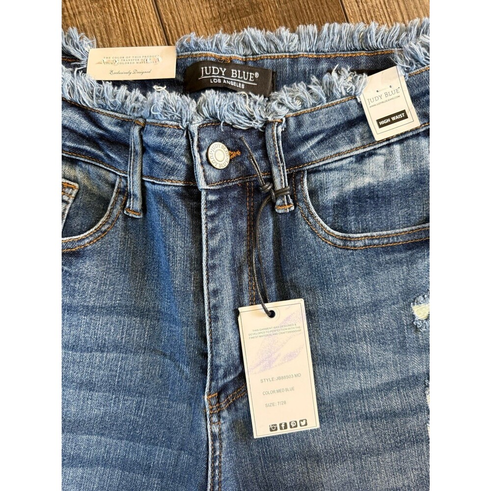 Judy Blue High Waist Straight Leg Cropped Jeans Sz. 7/28 NWT - Picture 2 of 5